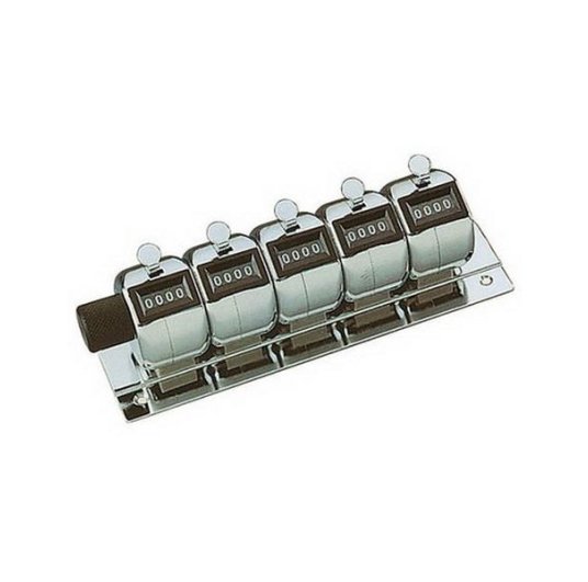 Compteur métal quintuple