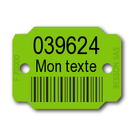 1 numéro + 1 ligne de texte + code-barre (les 1000 pièces)