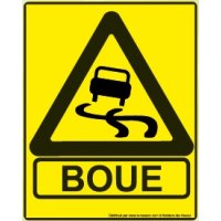 Panneau "BOUE" couleur jaune (lot de 10)