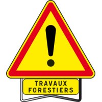 065120+21 - Panneau Danger Travaux Forestiers