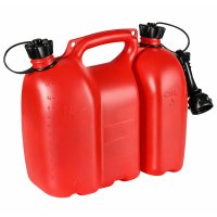 Jerrican double rouge (essence/huile) 5+3 litres de Oregon