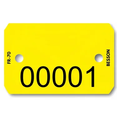 Plaquette jaune avec numéro seul les 1000 pièces - N°00001 à 01000 - ENCRE - Le Besson