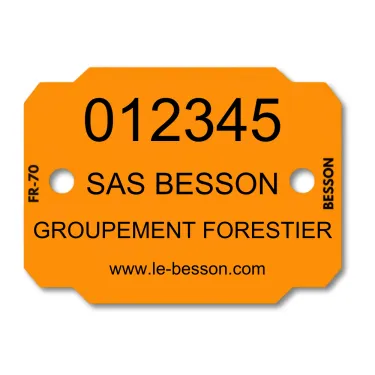 Plaquette d'identification personnalisée 4 lignes (1000 pcs) - Le Besson
