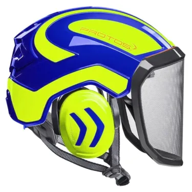 Casque-Protos-Integral-Arborist-Bleu-Jaune