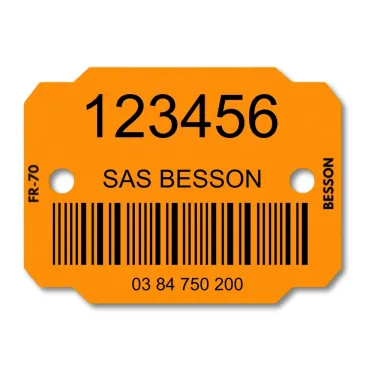 Plaquette d'identification code-barres format 33 x 43 mm (1000 pcs) - Le Besson