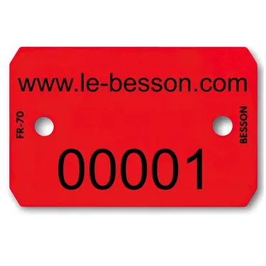 Plaquette d'identification rouge personnalisée à l'encre de Le Besson