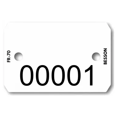 Plaquette blanche avec numéro seul les 1000 pièces - N°00001 à 01000 - ENCRE - Le Besson