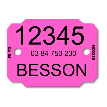 Plaquette d'identification personnalisée - jusqu'à 4 lignes (1000 pcs) - Le Besson