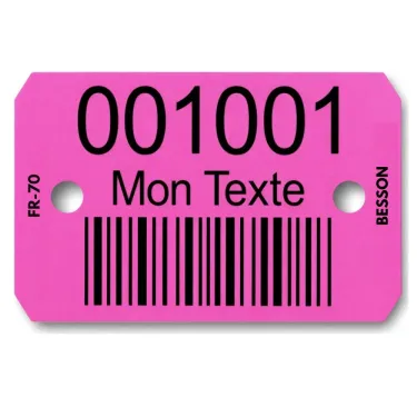 Plaquette d'identification personnalisée code-barres et 2 lignes par Le Besson