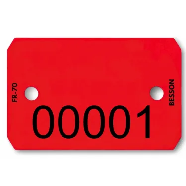 Plaquette rouge avec numéro seul les 1000 pièces - N°00001 à 01000 - ENCRE - Le Besson