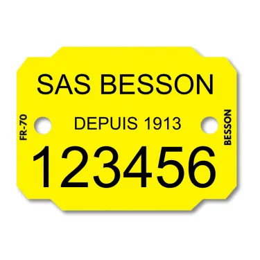 Plaquette personnalisée format 33 - 3 lignes (1000 pcs) - Le Besson