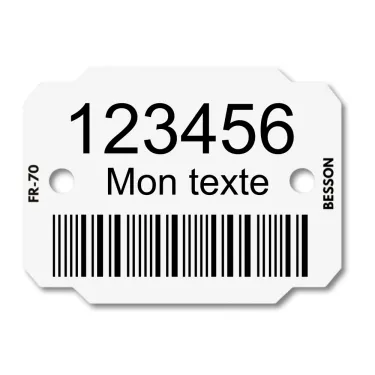 Plaquette personnalisée code-barres format 33