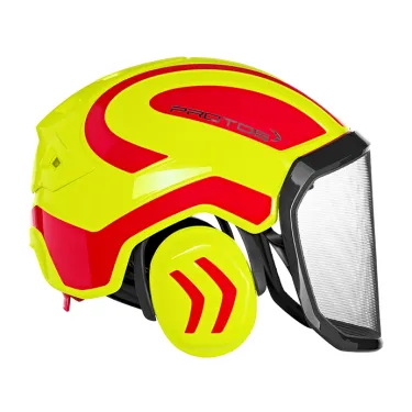 Casque Forestier Protos Integral Forest PFANNER (Jaune néon & rouge)