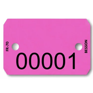Plaquette rose avec numéro seul les 1000 pièces - N°00001 à 01000 - ENCRE - Le Besson