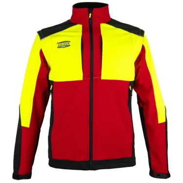 Veste de travail Softshell Woda en rouge avec les manches de Solidur