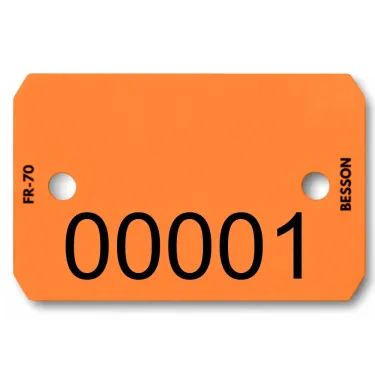 Plaquette orange avec numéro seul les 1000 pièces - N°00001 à 01000 - ENCRE - Le Besson