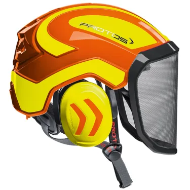 Casque-Protos-Integral-Arborist-Orange-Jaune