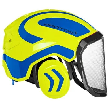 Casque-Forestier-Protos-Integral-Forest PFANNER-Jaune-Néon-Bleu