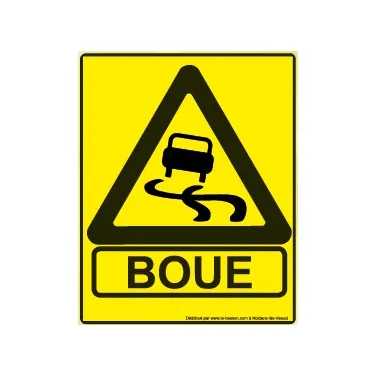 Panneau "BOUE" couleur jaune (lot de 10)