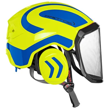 Casque Protos Integral Arborist PFANNER (Jaune néon et bleu)