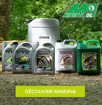 Huiles pour tronçonneuse et motoculture Minerva