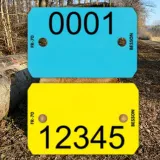 Plaquettes personnalisées alphanumériques, 1 ligne, format 27 x 43 mm