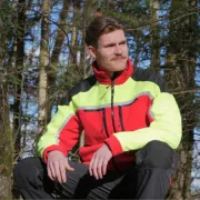 Veste polaire rouge et jaune Jobby de Pfanner