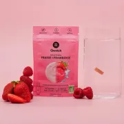 Mise en contexte des Pastilles Solid Drinks Bio à la Fraise & Framboise de Qwetch