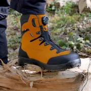 Face de la chaussure anti-coupure noires Delimber GTX RR Boa orange de Zambelan