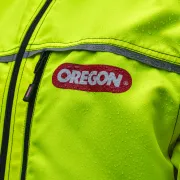 Dos de la veste de travail sans manches Protect Pro rouge & jaune de Oregon