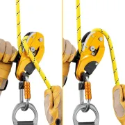 Mise en application du descendeur auto-freinant compact jaune Rig réparable de Petzl