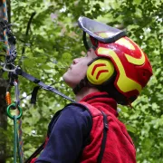 Utilisation du Casque Protos Integral Rouge et Jaune Pfanner