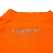 Zoom sur le t-shirt à manches longues orange Performance de Arbortec