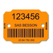 Plaquette d'identification code-barres format 33 x 43 mm (1000 pcs) - Le Besson