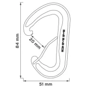 Schéma explicatif du mousqueton ultra-léger Wips de DMM en soutient à octobre rose