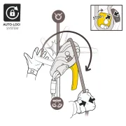Explication du descendeur auto-freinant I'D S pour travaux en hauteur de PETZL