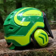 Arrière du casque d'élagage Protos Integral Vert et Jaune Pfanner