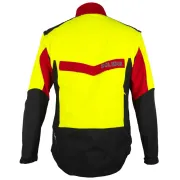 Dos de la veste de travail Softshell Woda en rouge avec les manches de Solidur