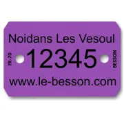 Plaquette d'identification violette personnalisée à l'encre de Le Besson