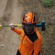 Casque Protos Forest Orange et Noir PFANNER