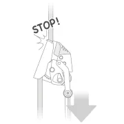 Explication du dispositif de blocage de l'antichute mobile pour travaux sur corde ASAP LOCK de Petzl