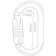 Shéma du mousqueton ovale de haute résistance OXAN de Petzl