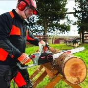 Tronçonneuse électrique filaire Oregon en situation
