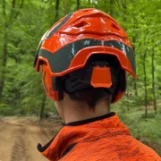 Arrière du Casque d'élagage Protos Integral Orange et Gris Pfanner