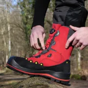 ouverture des chaussures anti coupure de classe 2 BOA Forest de Pfanner