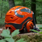Mise en contexte du Casque d'élagage Protos Integral Orange et Gris Pfanner