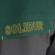 Zoom sur le logo arrière de la veste de travail pour femme Climb édition limitée 2026 de Solidur