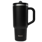 Face avant de la gourde Travel Cup noir mat en 900mL de Qwetch