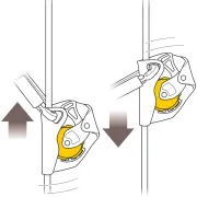 Mise en situation de l'antichute mobile sur corde ASAP de Petzl