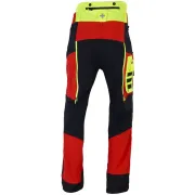 Face arrière du pantalon anticoupure de Classe 1 Infinity rouge et jaune de Solidur
